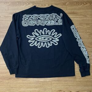 H&M Men’s Oversized Fit Printed Passion Jersey Top Black Sz Small Long Sleeve